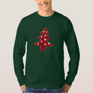 T-shirt Arbres de Noël et boutons Craft rouges