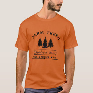 T-shirt Arbres de Noël pin contemporains fraîchement cueil