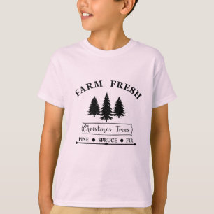 T-shirt Arbres de Noël pin moderne frais de la ferme