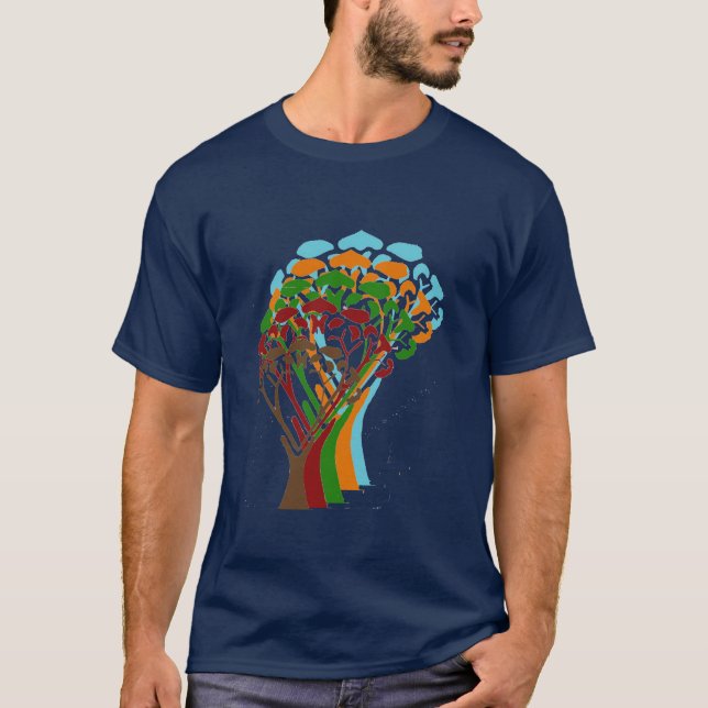 T-shirt Arbres d'hologramme (Devant)