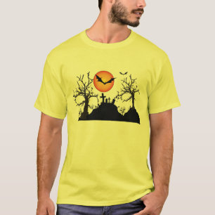 T-shirt Arbres effrayants avec chauves-souris Halloween