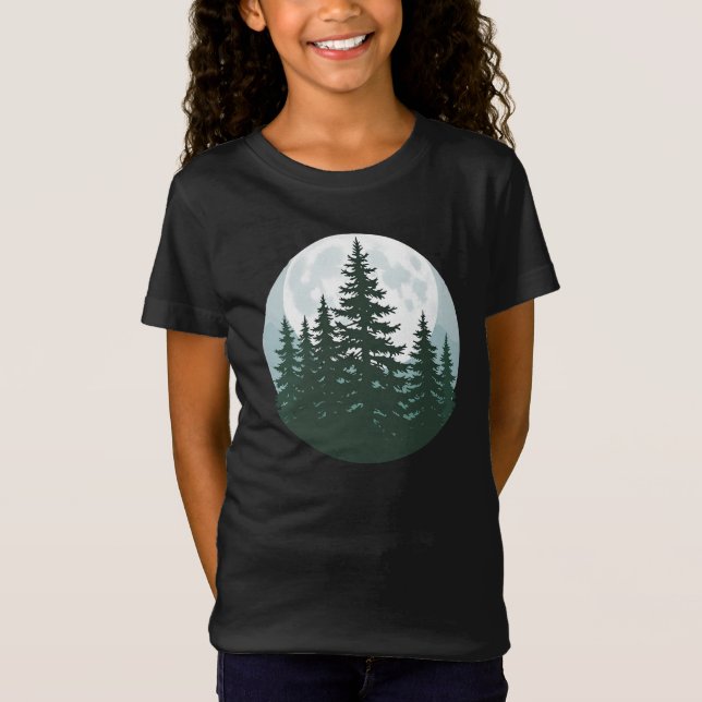 T-Shirt Arbres Faune Nature Forêt Silhouette (Devant)