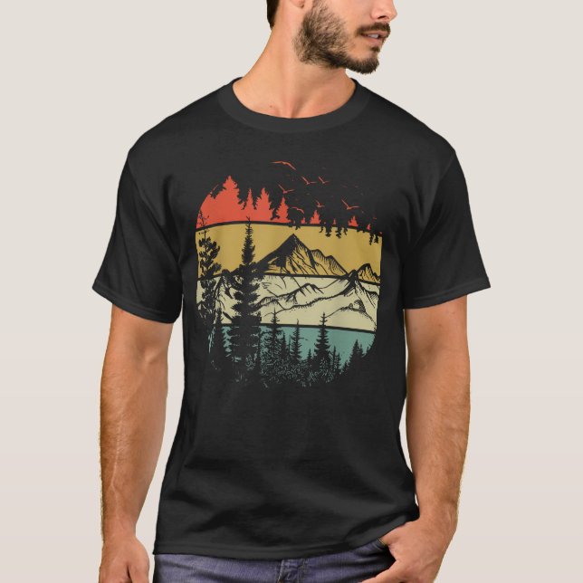 T-shirt Arbres Faune Nature Vintage (Devant)