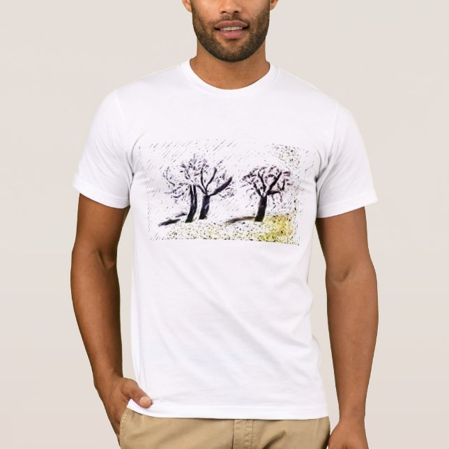 T-shirt arbres noirs d'éraflure (Devant)
