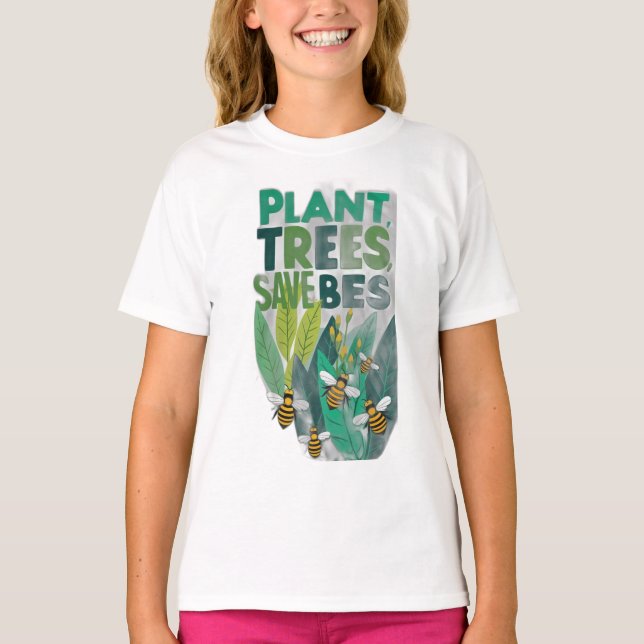 T-shirt Arbres plantes, Sauvez les abeilles (Devant)