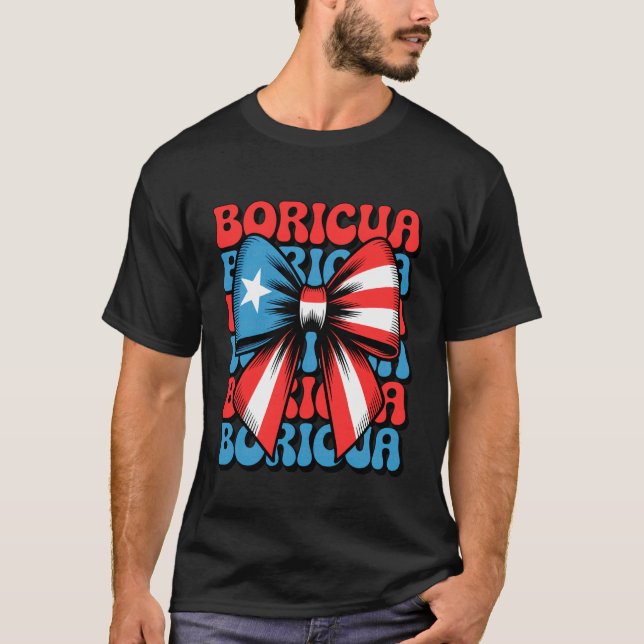 T-shirt Arc bow coquette boricua Drapeau de Porto Rico (Devant)