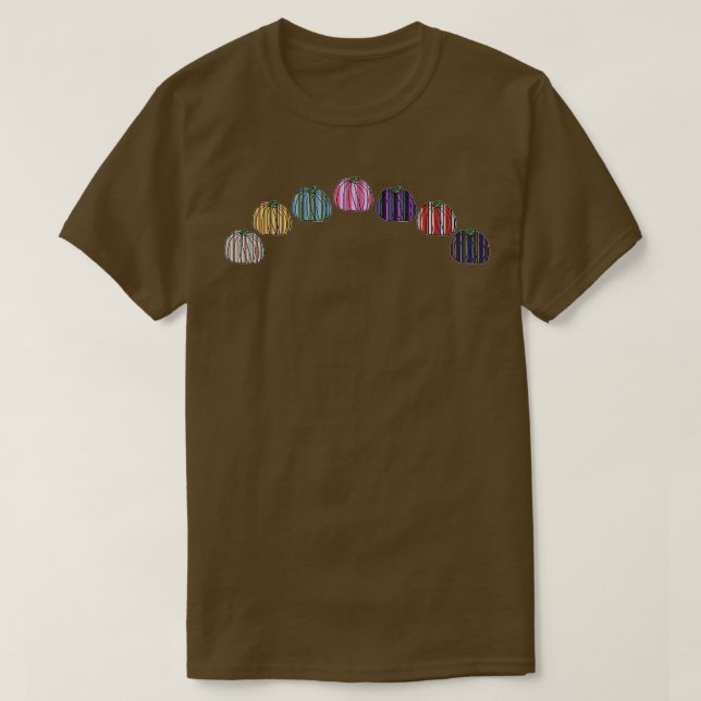 T-shirt Arc Citrouille de bandes colorées (Design devant)