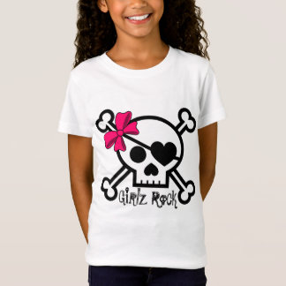 T-Shirt Arc de crâne et de rose de roche de filles