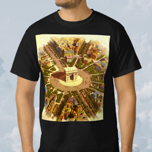T-shirt Arc de Triomphe vintage, Paris, France Art de voya
