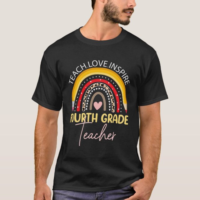 T-shirt Arc En Arc 4E Année Enseignant Retour À L'École (Devant)