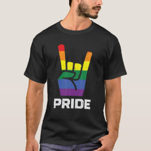 T-shirt Arc en arc-en-ciel Signe de la main Fierté Punk Dr