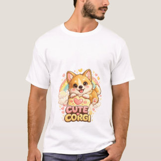 T-shirt arc-en-ciel Adorable chiot Corgi – Vêtemen