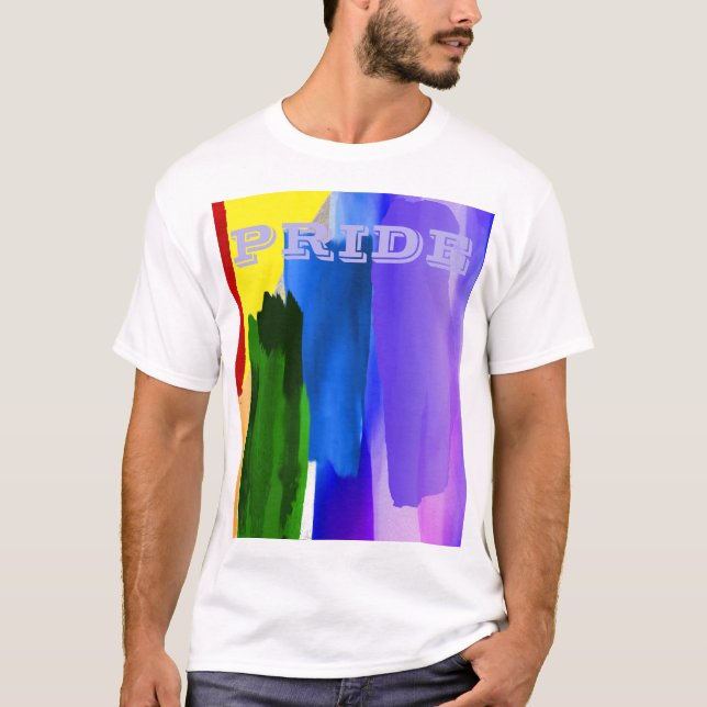 T-shirt Arc-en-ciel aquarelle brossée LGBT PixDezines (Devant)