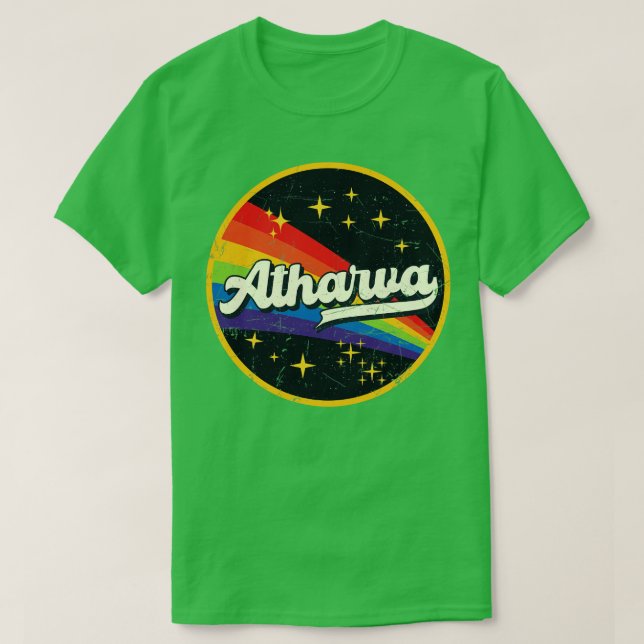 T-shirt Arc-en-ciel Atharva dans l'espace GrungeStyle Vint (Design devant)