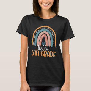 T-shirt Arc En Ciel Bonjour Cinquième Année Retour À L'Éco