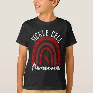 T-shirt Arc-en-ciel Burgundy Ribbon Sickle Cell Awareness