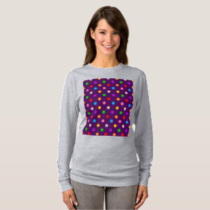 T-shirt Arc-en-ciel Coloré Points noirs Violet