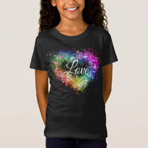 T-Shirt Arc-en-ciel couleurs vaporiser peinture étincelant