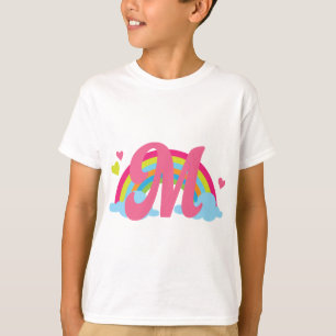T-shirt Arc-en-ciel d'alphabet de la lettre M de