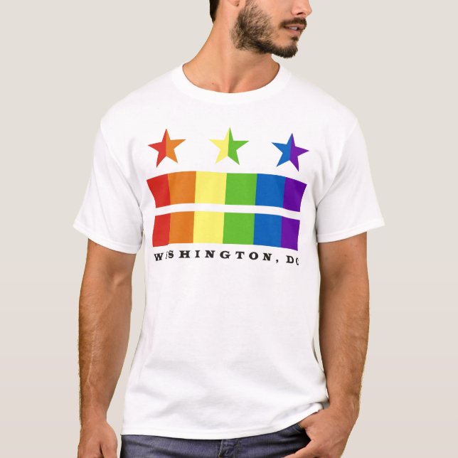 T-shirt Arc-en-ciel de drapeau de C.C avec le texte (Devant)