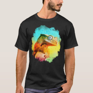 T-shirt Arc-en-ciel de Gecko à l'aquarelle
