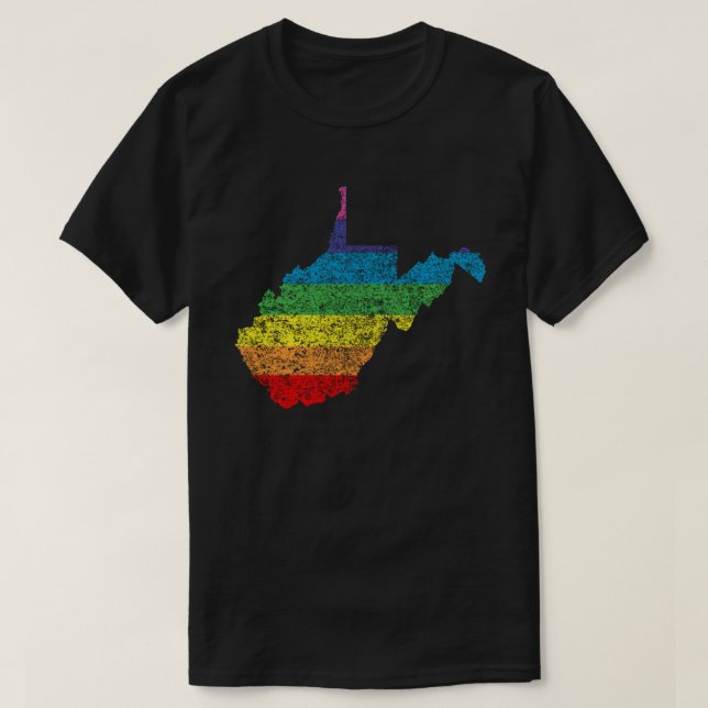 T-shirt arc-en-ciel de la Virginie Occidentale (Design devant)