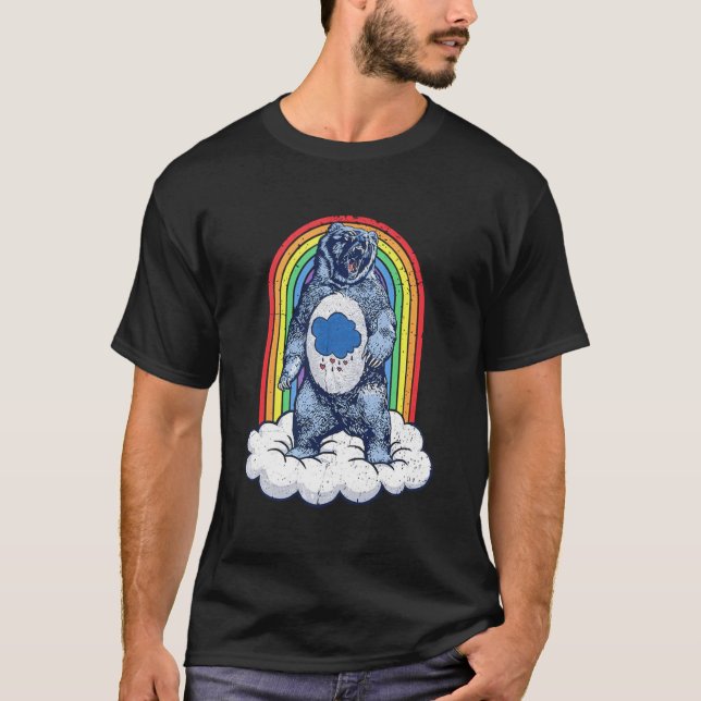 T-shirt Arc-en-ciel de l'ours grincheux (Devant)