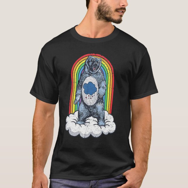 T-shirt Arc-en-ciel de l'ours grincheux (Devant)