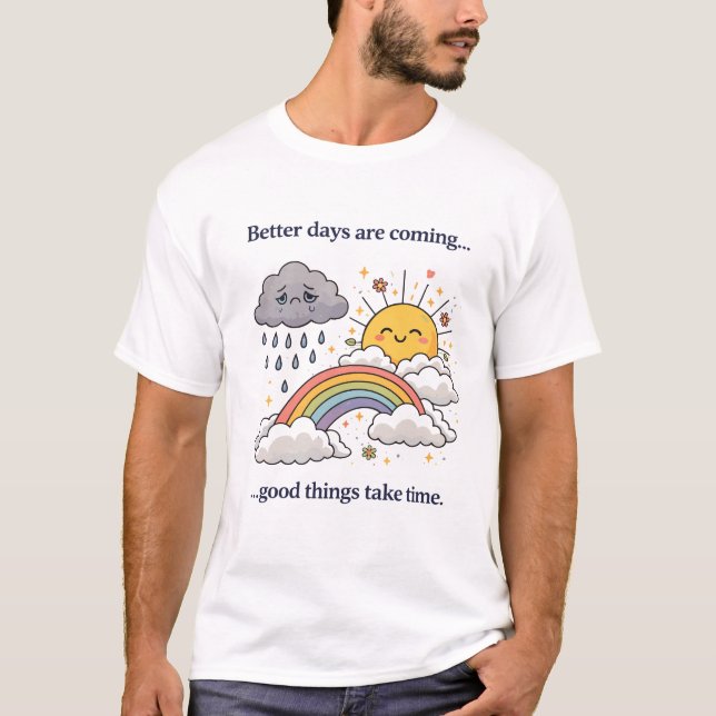 T-shirt Arc-en-ciel de Meilleurs Jours (Devant)