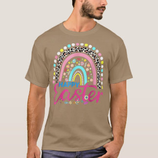 T-shirt Arc-En-Ciel De Pâques Avec Oeufs Et Lapin De Pâque