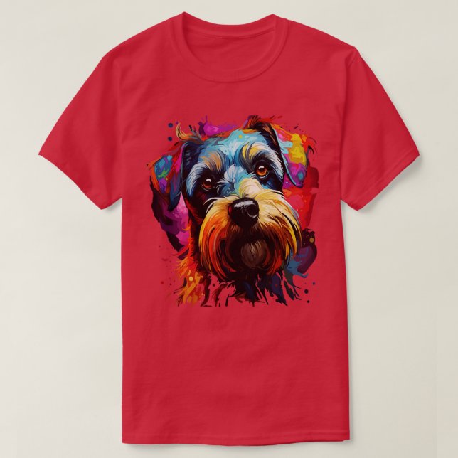 T-shirt Arc-en-ciel de Schnauzer (Design devant)