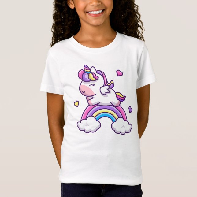 T-Shirt Arc-en-ciel de Unicorne (Devant)