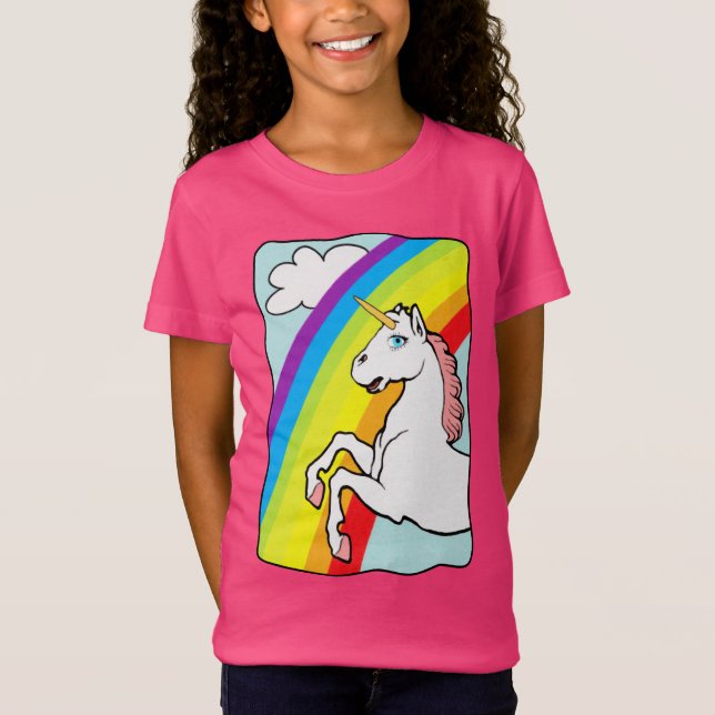 T-Shirt Arc-en-ciel de Unicorne (Devant)