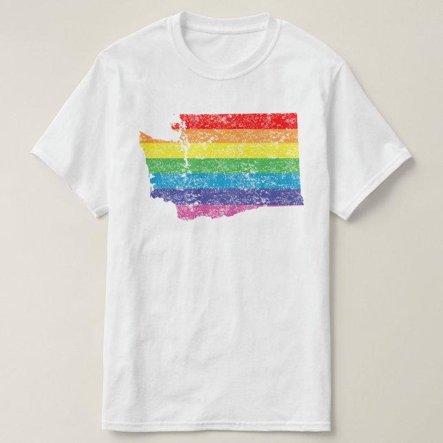 T-shirt arc-en-ciel de washington (Design devant)