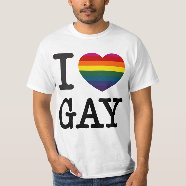 T-shirt Arc-en-ciel d'homosexuel du coeur I (Devant)
