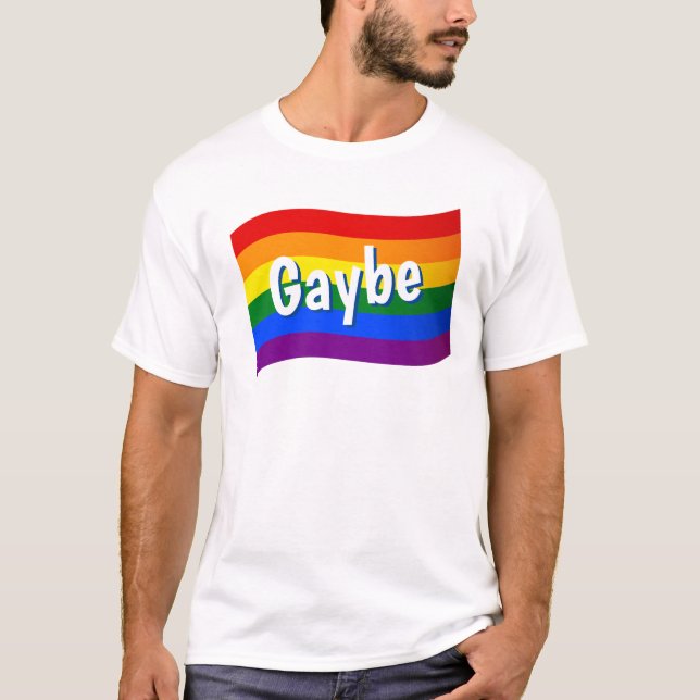 T-shirt Arc en ciel Drapeau Gaybe enfant de parents gay fa (Devant)