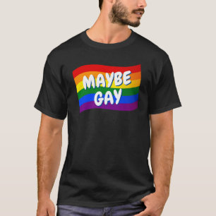 T-shirt Arc en ciel Drapeau Peut-être gay peut-être pas ga