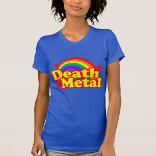 T-shirt Arc-en-ciel drôle en métal de la mort (regard