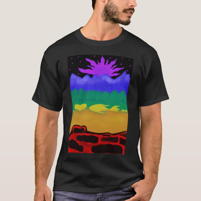 T-shirt Arc-en-ciel du ciel à l'enfer (Devant)
