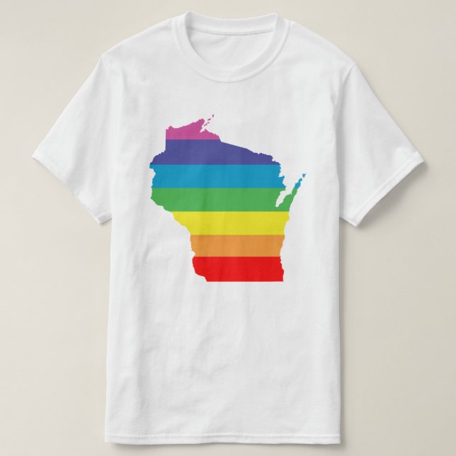 T-shirt arc-en-ciel du Wisconsin (Design devant)