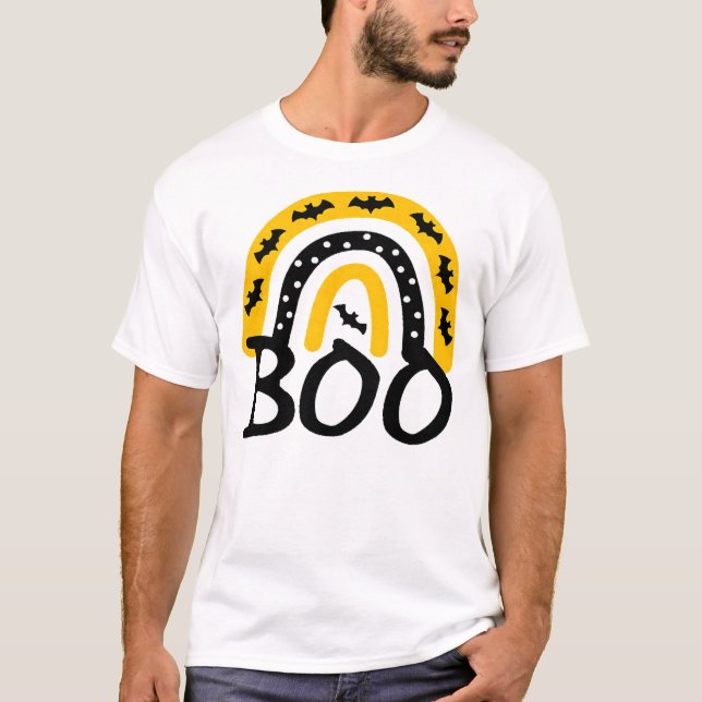 T-shirt Arc-en-ciel effrayant et Halloween effrayant (Devant)