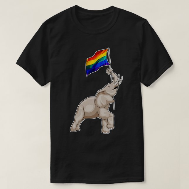 T-shirt Arc-en-ciel éléphant (Design devant)
