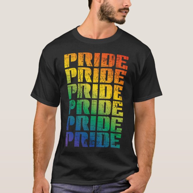 T-shirt Arc-en-ciel Empreinte de Main Plus d'Amour Moins d (Devant)