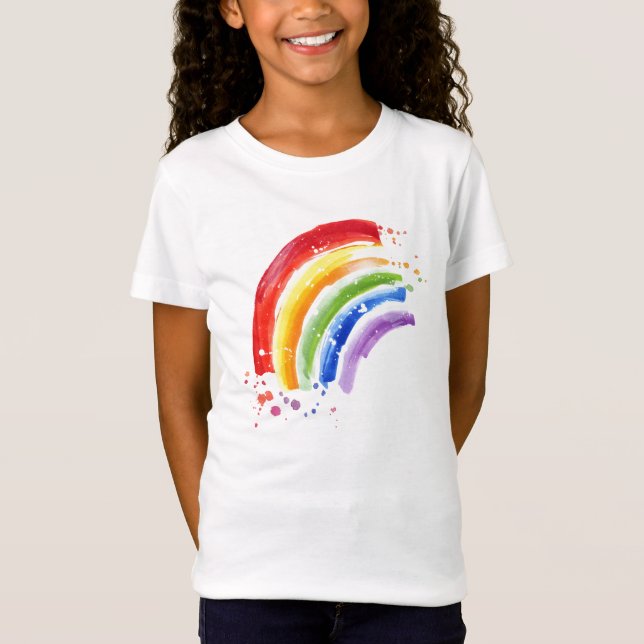 T-Shirt Arc-en-ciel en aquarelle (Devant)