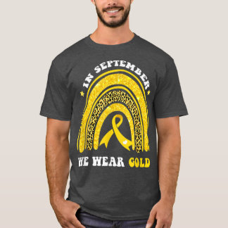 T-shirt Arc-en-ciel En Septembre Nous Portons Or Cancer En