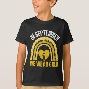 T-shirt Arc-en-ciel En Septembre Nous Portons Or Cancer En