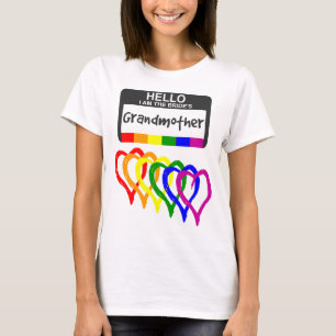 T-shirt Arc-en-ciel Épouse de coeur Grand-mère Insigne
