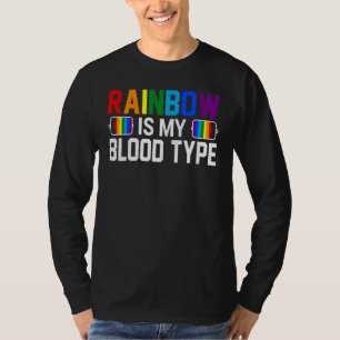 T-shirt Arc-en-ciel Est Mon Groupe Sanguin Mois Fierté Ga