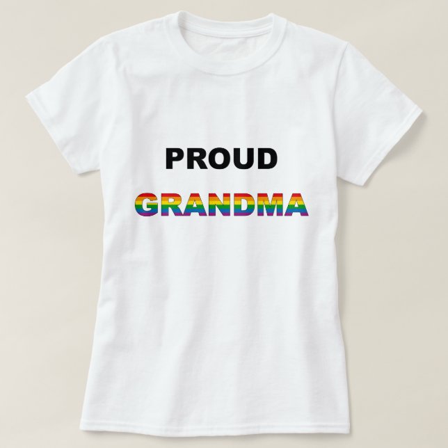 T-shirt Arc-en-ciel fier LGBT de grand-maman (Design devant)