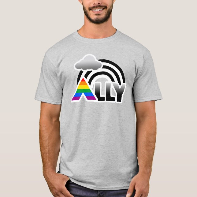 T-Shirt Arc-en-ciel Fierté Ally (Devant)